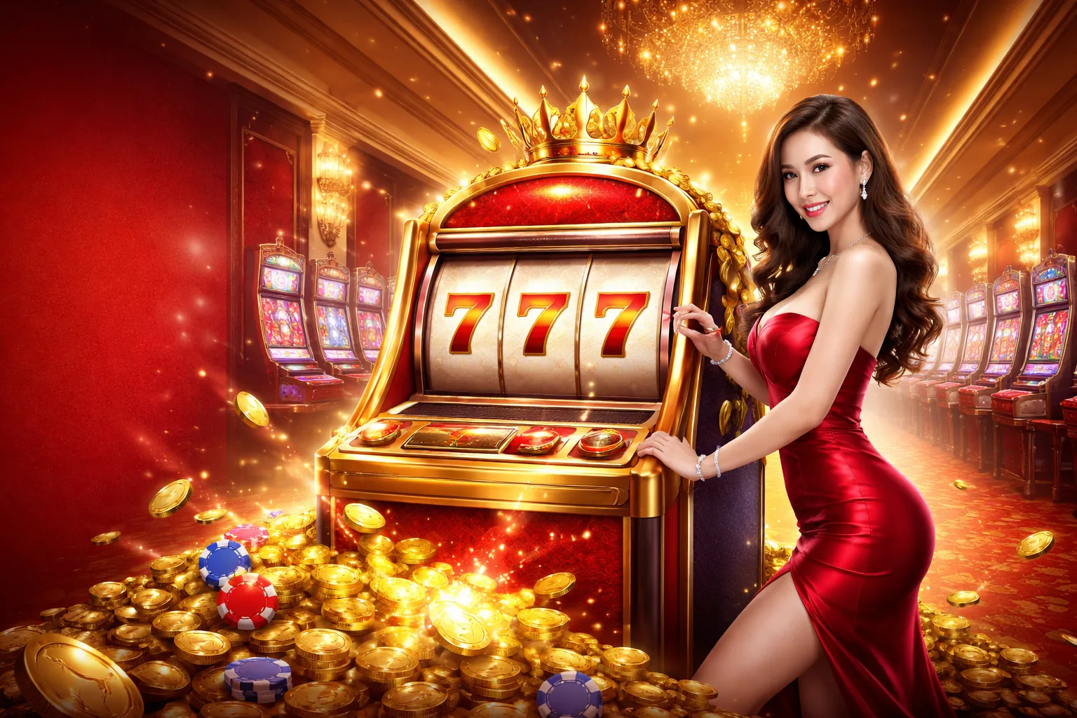 Hình ảnh chính của trang Slot Game 77Ball Link Mới với các máy đánh bạc và giải độc đắc lớn